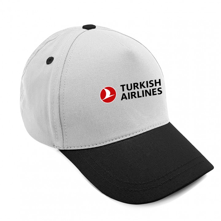Beyaz Siyah Pamuk Gabardin 5 Panel Duo Promosyon Şapkası